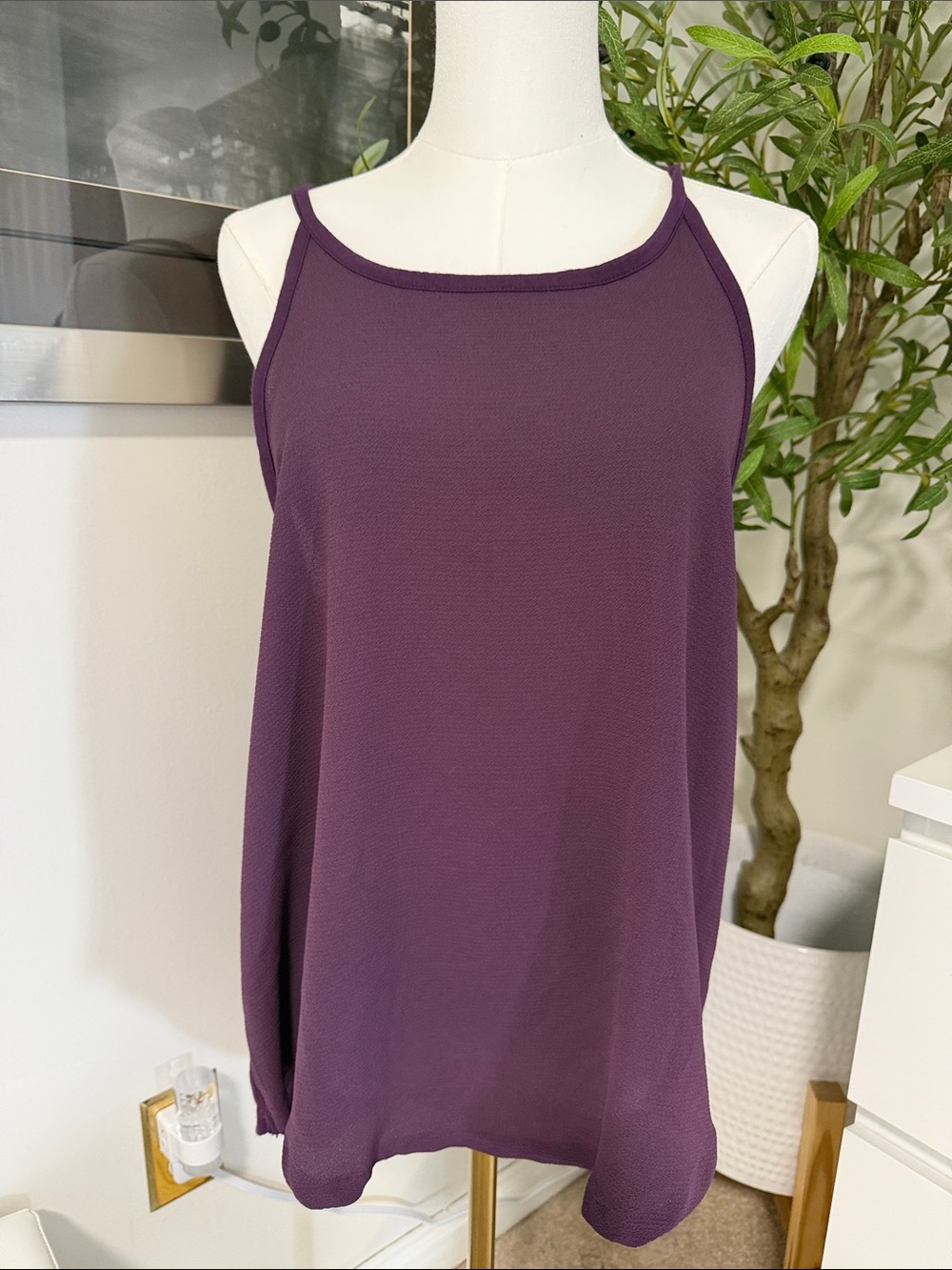 Kismet Purple Layered Racerback Tank Top Size L/G